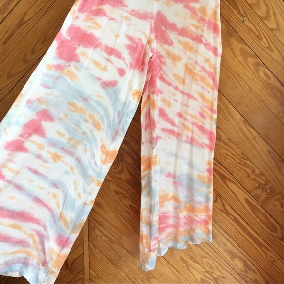 Young Fabulous & Broke Rainbow Tie Dye Wide Leg Pants - Picture 4 of 6
